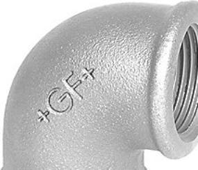 Actual product image Georg Fischer 90deg galvanised elbow,1/4in BSPP F-F
