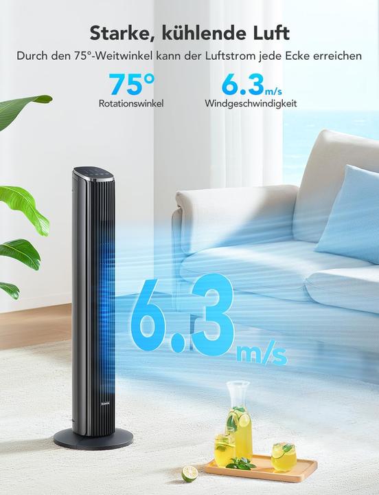 Produktbild GoveeLife Intelligenter Turmventilator mit App-Steuerung (27 dB)