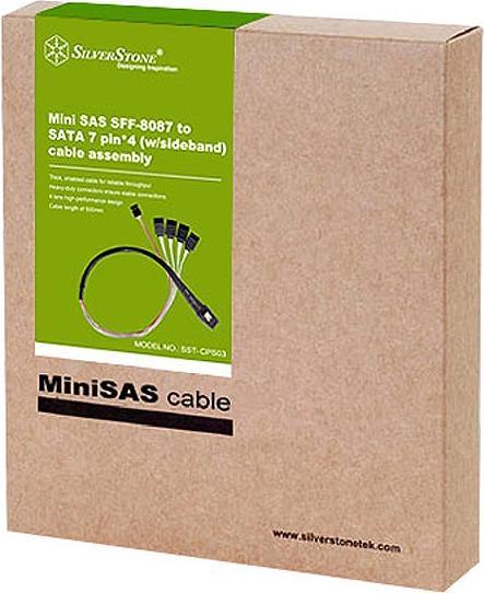 Actual product image Silverstone SST-CPS03 Mini SAS to SATA cable