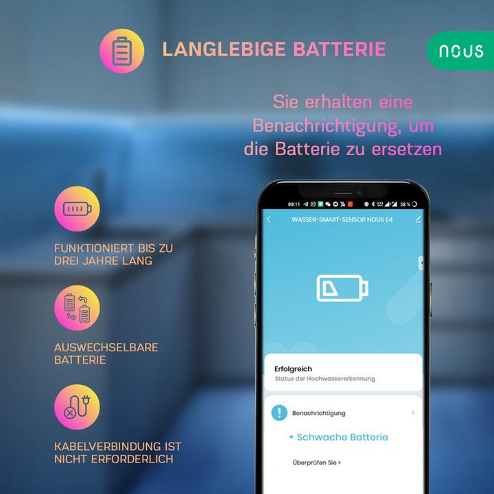 Image du produit Nous Capteur de fuite d'eau intelligent E4 ZigBee