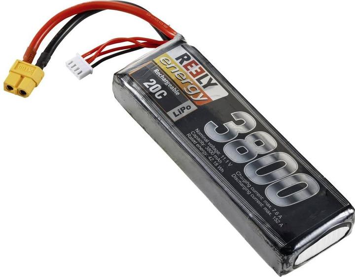 Actual product image Reely Model making battery pack (LiPo) 11.1V 3800 mAh Number of cells: 3 20 C Softcase XT60 (11.10 V, 3800 mAh)