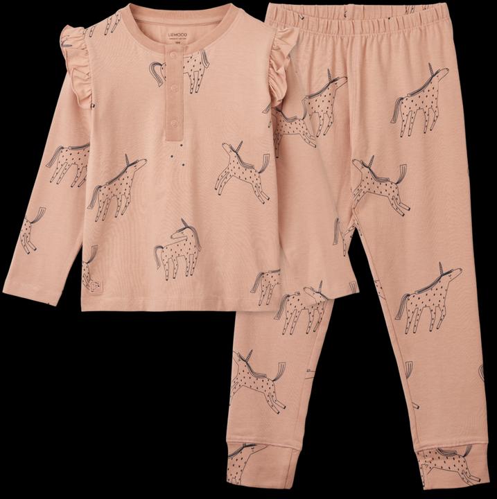 Produktbild Liewood Wilhelm RüschenPijama Unicorn Pale Tuscany (116)