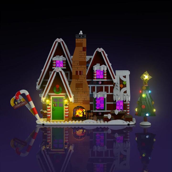 Actual product image Light my bricks LMB 2.0 LEGO® 10267# Winter Village Ginderbread House Light Kit