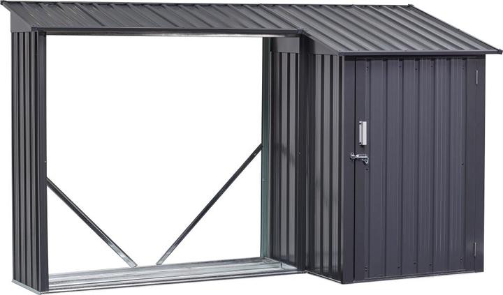 Produktbild NoName Kombi Holzunterstand und Gartengeräteraum 270 x 105 x 130/158 cm