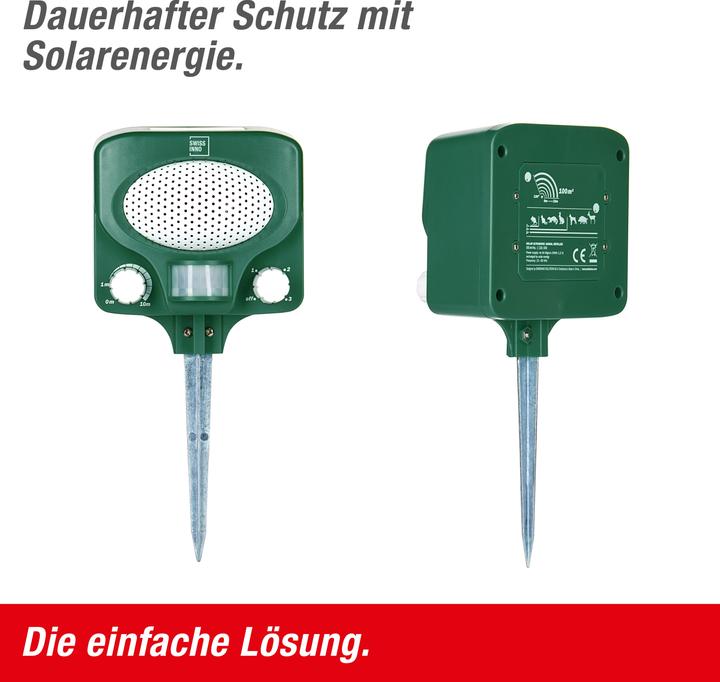Produktbild Swissinno Solar Ultraschall Tiervertreiber, Marder- & Katzenschreck
