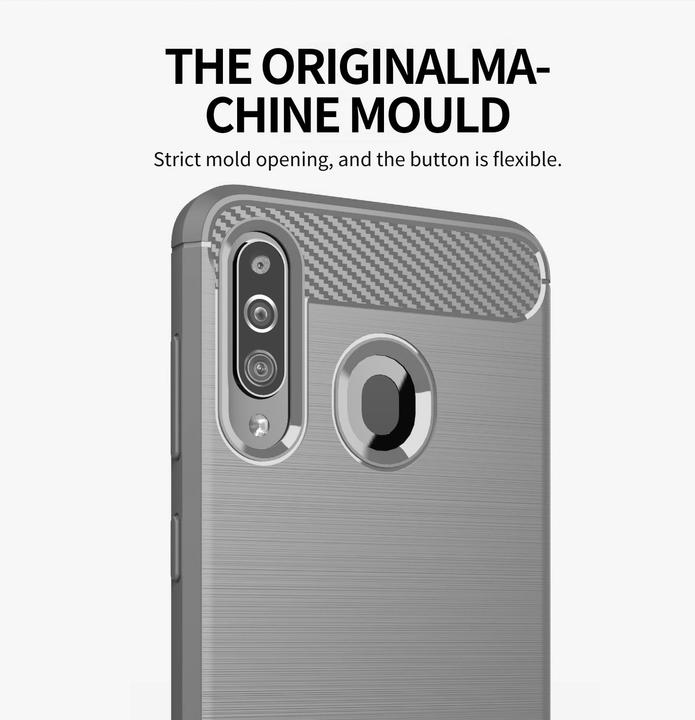 Actual product image Cadorabo TPU Ultra Slim carbon stainless steel Combi Cover (Samsung Galaxy A20s)