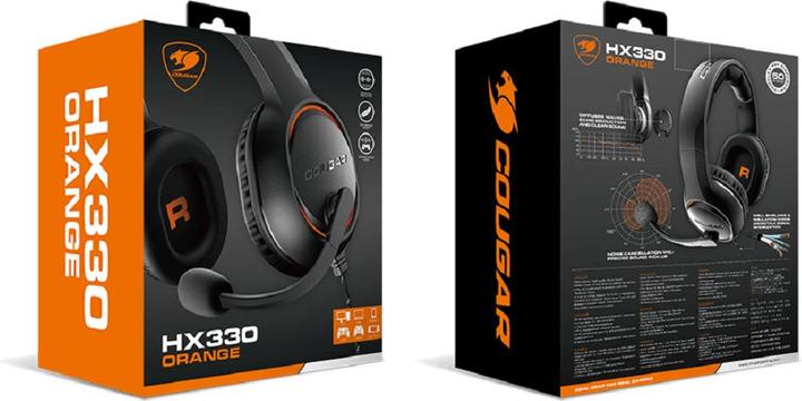 Image du produit Cougar HX330 Orange, Filaire, Gaming, 20 - 20000 Hz, 315 g, Casque, Orange (Filaire)