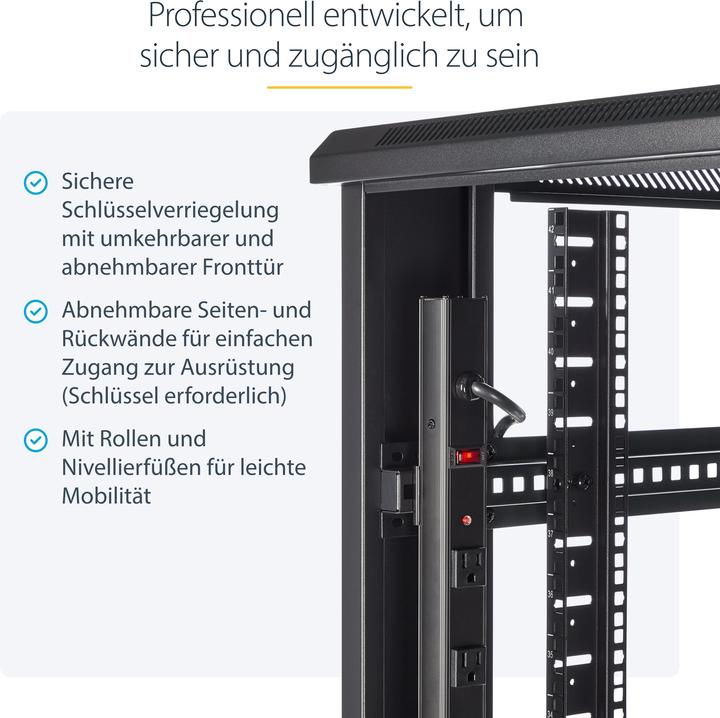 Actual product image StarTech Mount Your Server Or Networking Equipment In This 42u Server Cabinet - 42u Rack (42 RU, 19 inch rack)