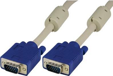 Deltaco RGB HD15 VGA cable VGA (D-Sub) Blue, Grey (5 m, VGA)