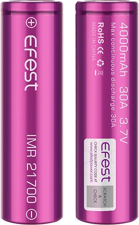 Actual product image Efest 21700 4000mAh 30A (2 x)
