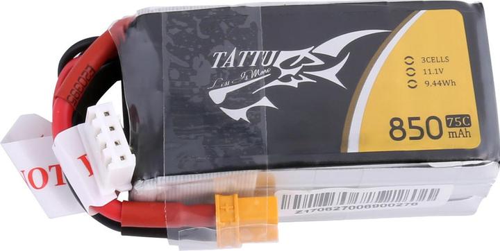Immagine prodotto Tattu Batteria RC LiPo 850 mAh 11,1 V 75C (11.10 V, 850 mAh)