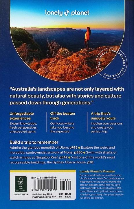 Produktbild Australia (Englisch, Jessica Korteman, Mwende Mutuli Musau, Jessica Lockhart, Paul Harding, Lonely Planet, Reid Sarah, Josh West, Holden Trent, Rawlings-Way Charles, Waters Steve, Kat Barber, Dragicevich Peter, Ham Anthony, McLachlan Craig, D'Arcy Jayne, Maxwell Virginia, 2024)