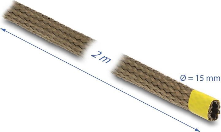 Image du produit Delock Gaine tressée en fibres de basalte 2 m x 15 mm brun (Gaines pour câbles, 200 cm)