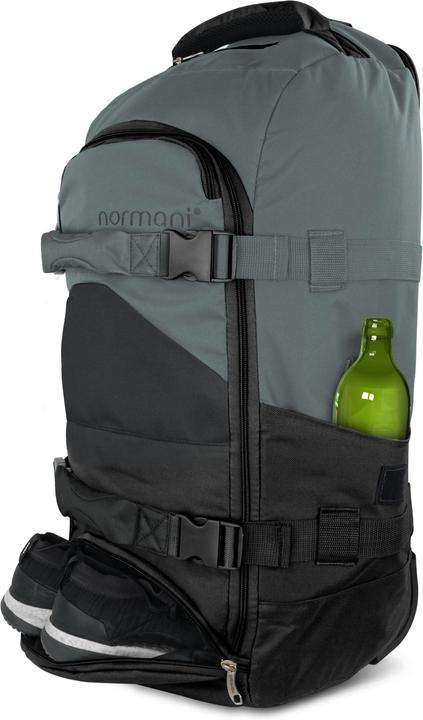 Actual product image Normani Reisetasche mit Rucksackfunktion 90L mit Regenüberzug Schwarz/Grau (90 l, L (90 - 115l))