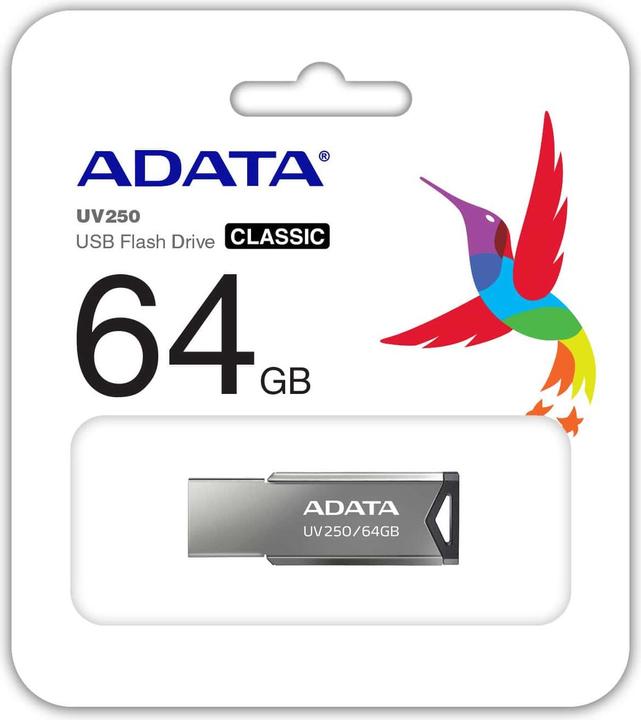 Produktbild Adata USB 2.0 Flash Drive UV250 64GB BLACK (64 GB, USB-A)