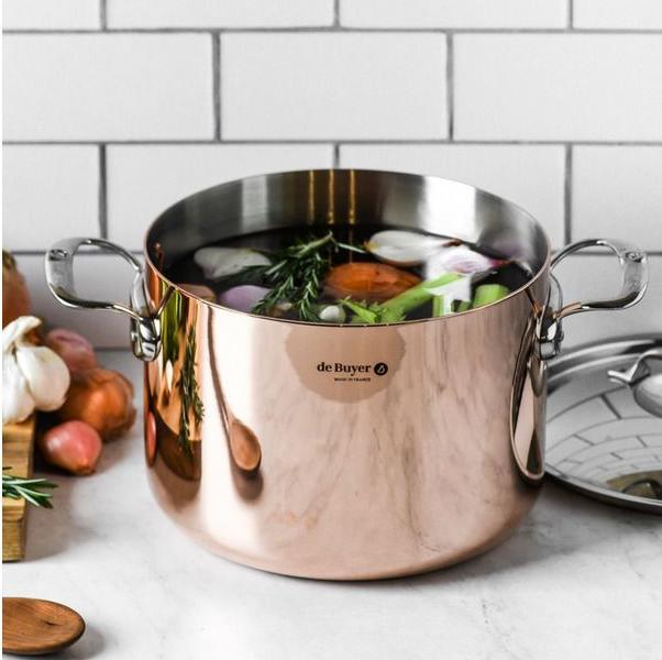 Productafbeelding de Buyer Prima Matera Kookpot Inductie, met Deksel (24 cm, Steelpan, Koper, Roestvrij staal)