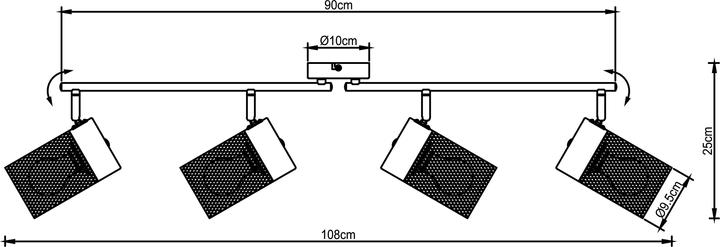 Immagine prodotto Brilliant Kamolo Spotrondell 3flg nero opaco (E27)