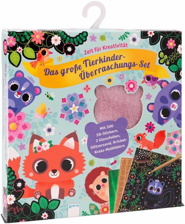 Produktbild Das grosse Tierkinder-Überraschungs-Set. Mit 300 3D-Stickern, 2 Glanzfolien, Glitzersand und