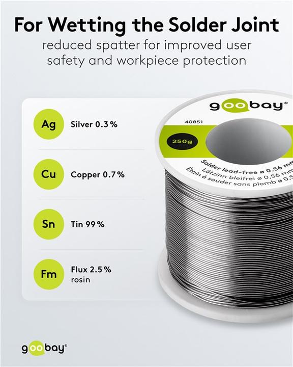 Actual product image Goobay Solder lead-free, ø 0.56 mm, 250 g (Solder)