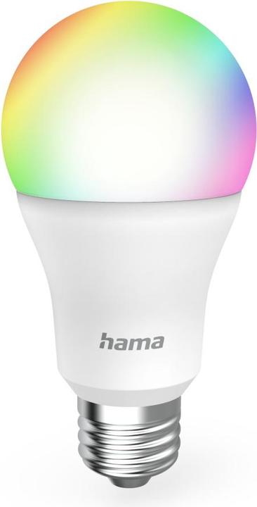Actual product image Hama Smart WLAN LED lamp, E27, Matter, 9W, RGBW, for voice/app control (E27, 9 W, 806 lm, 1 x, F)