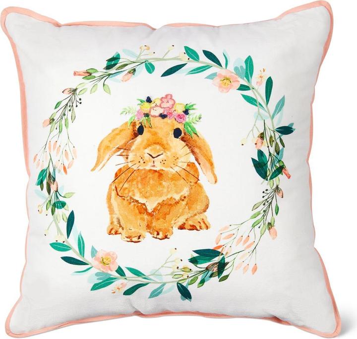 Migros Ambiance Kissen Hase mit Blumenkranz