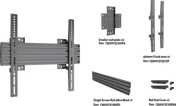 Produktbild Multibrackets Wandhalter fix, 40"-65", VESA 100x100-400x400