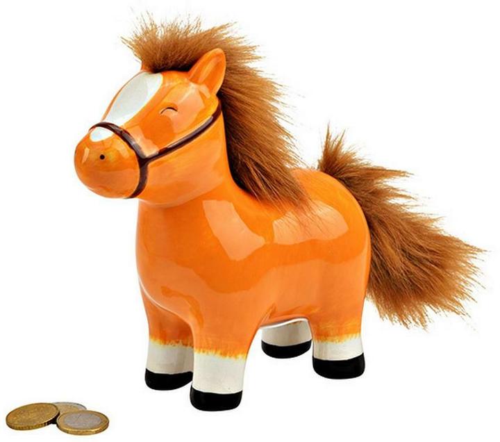 Actual product image G. Wurm Ceramic money box horse brown (W/H/D) 16x17x7cm (16 x 17 x 7 cm)