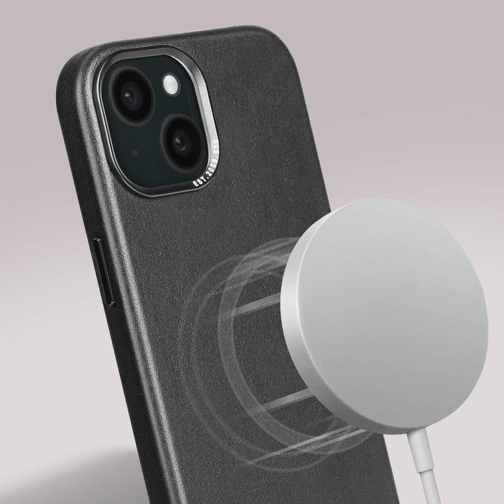 Actual product image Decoded Leather Backcover for iPhone 15 Plus Black (Apple iPhone 15 Plus)