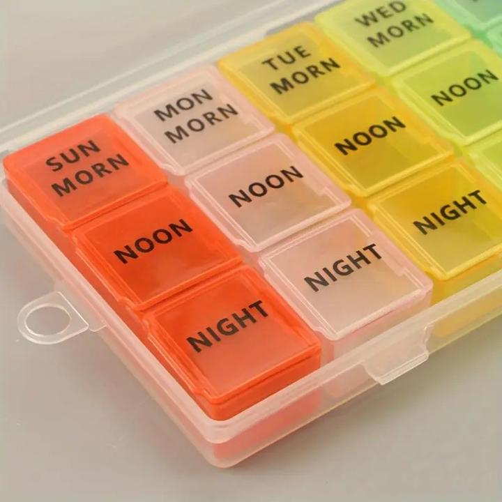 Image du produit Cbx Tablettenbox 7 Tage, Pillendose für eine Woche, Tablettenorganizer mit 21 Fächern