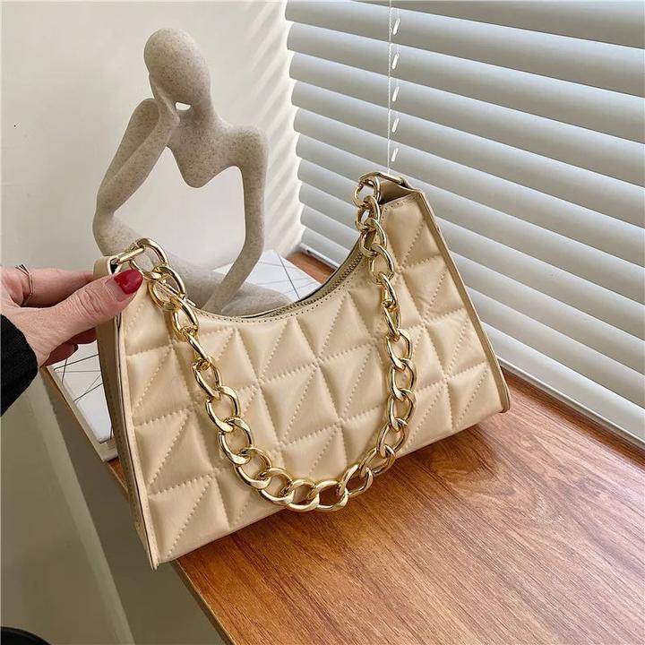 Produktbild Only-Bags.Store Diamantmuster Umhängetasche PU-Leder Solide Farbe Nische Kette Handtasche Mode Unterarm