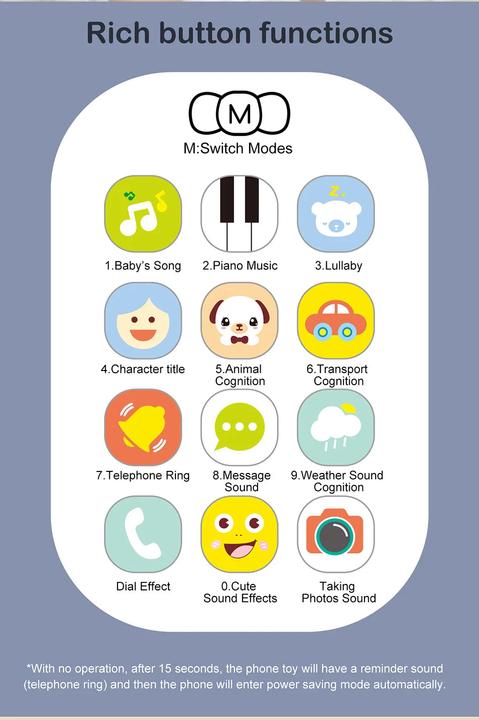 Immagine prodotto Activity Board Baby Musical Mobile Cartoon Teether Phone con suono e luce Telefono Elettronico Giocattolo