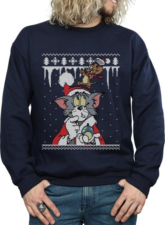 Actual product image Tom & Jerry Mens Christmas Fair Isle Sweatshirt (L)