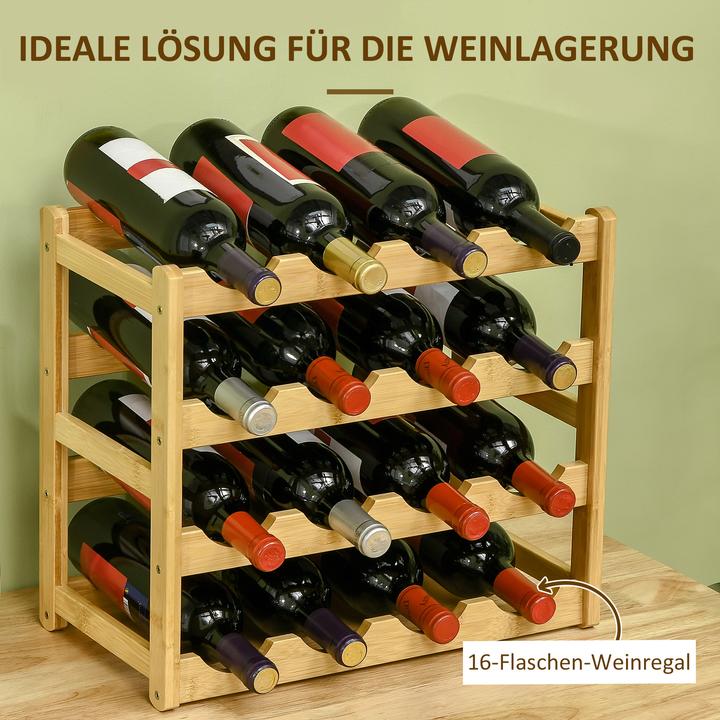 Produktbild Homcom Weinregal mit grossem Stauraum (43 x 23.5 x 38 cm)