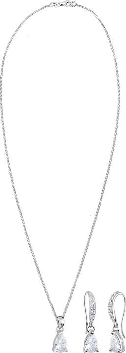 Actual product image Elli Ohrstecker und Halskette Tropfen Design mit Zirkonia Kristallen (Sterling Silver)