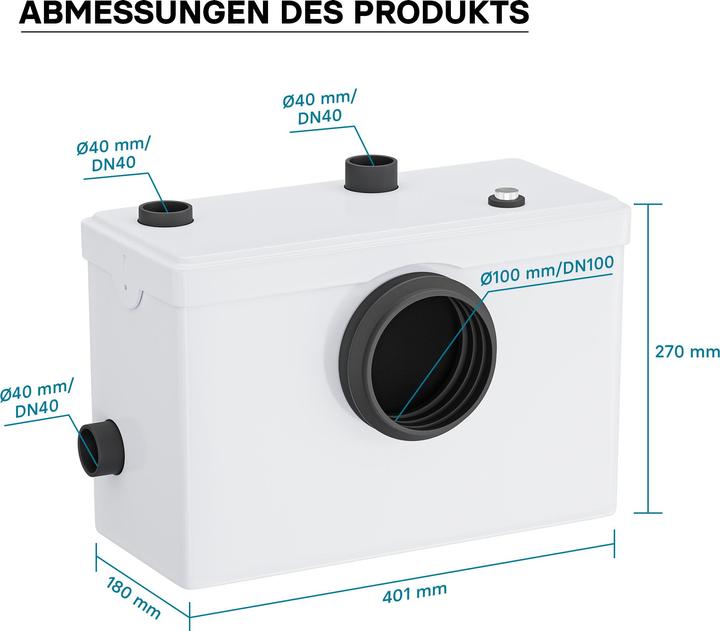 Produktbild Wiltec Toiletten-Abwasserpumpe