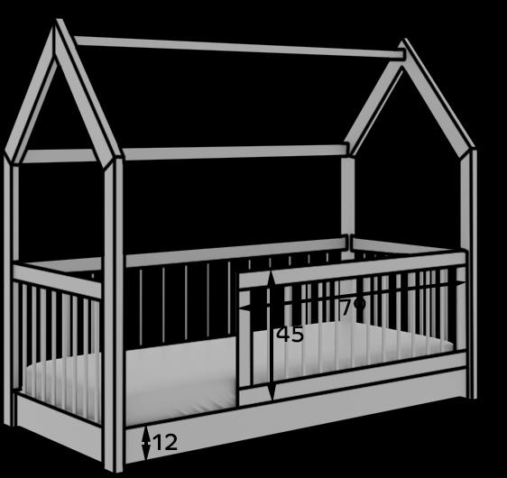 Produktbild ADRK Furniture Graja Hausbett mit Matratze (140 x 70 cm)