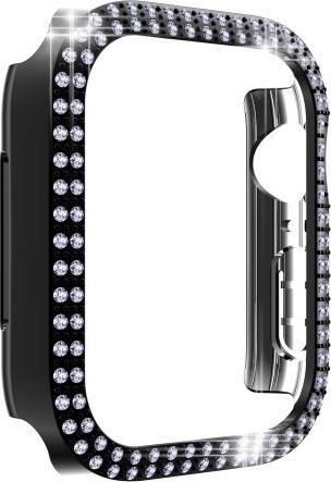 Actual product image Cover-Discount Apple Watch 45mm - glitter rhinestones protective case black