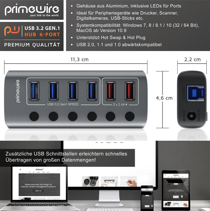 Immagine prodotto Primewire Hub attivo (6 Porti)