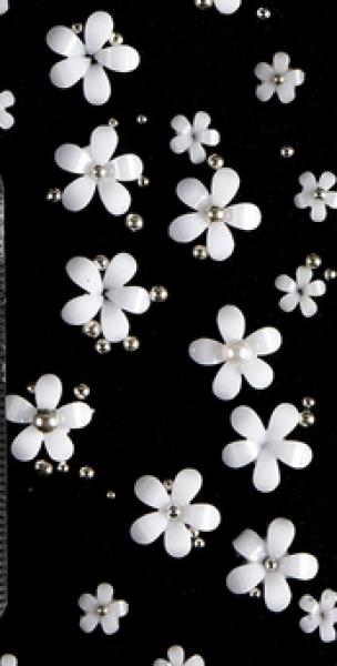 Produktbild Nagellack24 Strasssteine Blume (Silber)