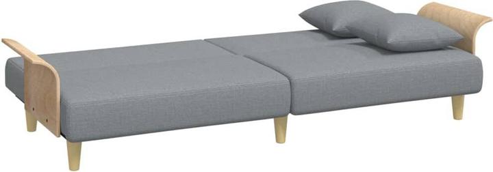 Produktbild VidaXL Schlafsofa 2 Sitzer mit Kissen Fusshocker Bettsofa Tagesbett Hellgrau Samt (Bettsofa)