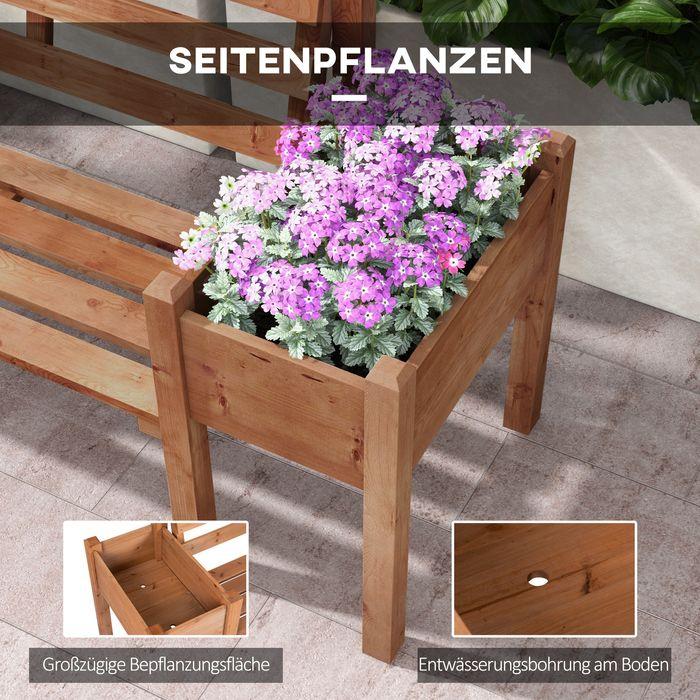 Produktbild Swisshandel24 Gartenbank, 2-Sitzer Sitzbank, Holzbank, mit Blumenkasten, bis 240kg