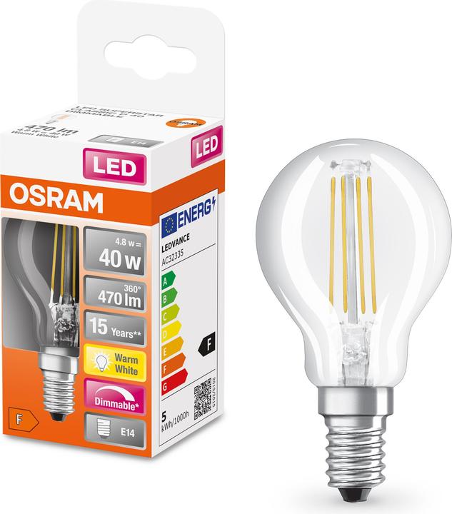 Produktbild Osram Led Retrofit Classic P (E14, 40 W, 470 lm, 1 x, F)