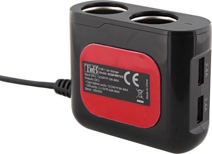 Image du produit T'nB Adaptateur de charge 2-USB+ prise norme DIN
