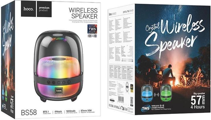 Produktbild Hoco BT Speaker BS58, 10W, TWS, RGB, Schwarz