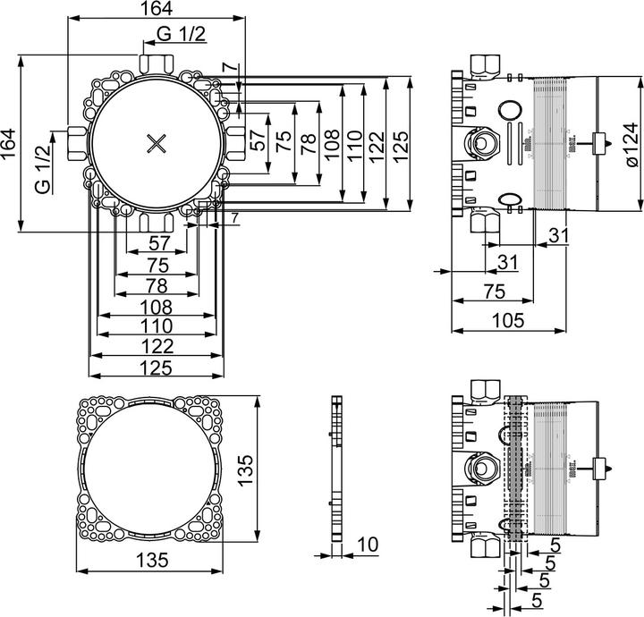Immagine prodotto Hansa UP corpo base HANSABLUEBOX DN 15, 1/2, senza valvola di pre-stop
