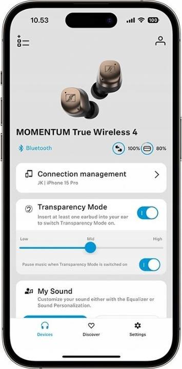 Actual product image Sennheiser Momentum True Wireless 4 (ANC, 7 h, Wireless)