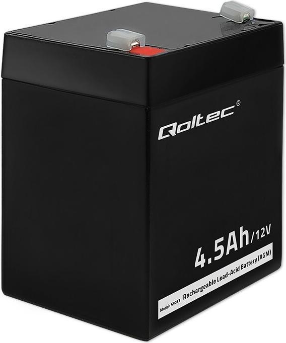 Produktbild Qoltec 53033 vehicle battery AGM (Absorbed Glass Mat) 4.5 Ah Motorcycle (12 V, 4.50 Ah)