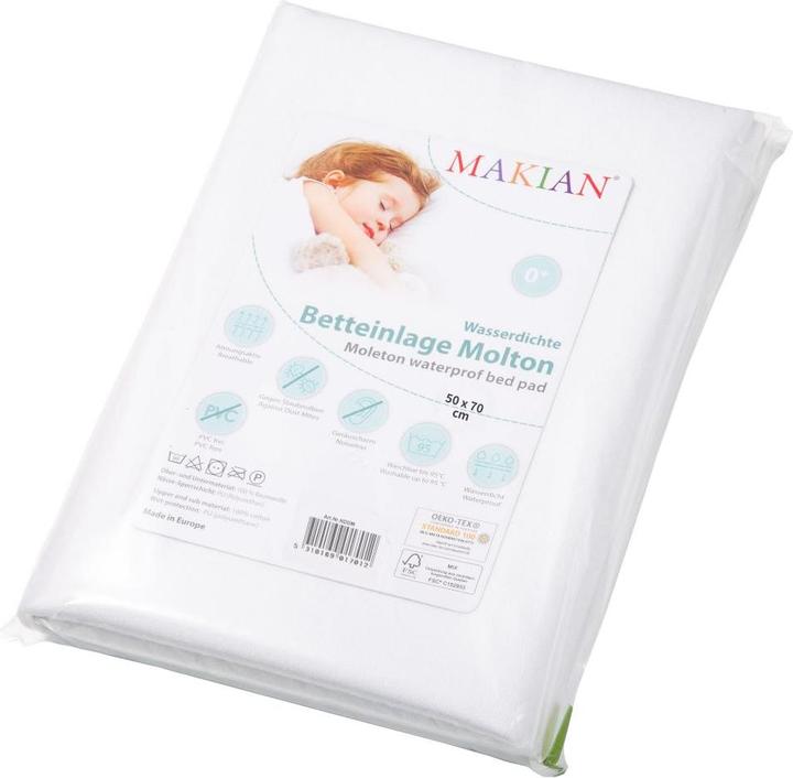 Image du produit Makian Alèses de lit Alèses de lit / surmatelas imperméables - Molleton (50 x 70 cm)
