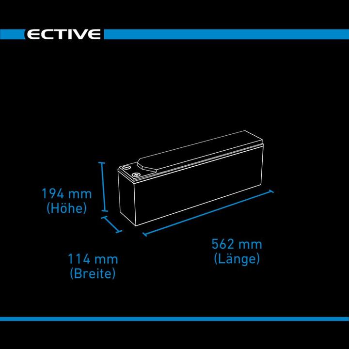 Produktbild Ective AGM Batterie 100Ah 12V Deep Cycle Slim Front Terminal Versorgungs Akku Versorgungsbatterie (12 V, 100 Ah)