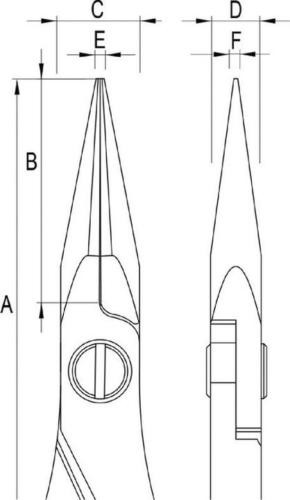 Image du produit Futuro BRW Pince électronique à becs pointus (135 mm)